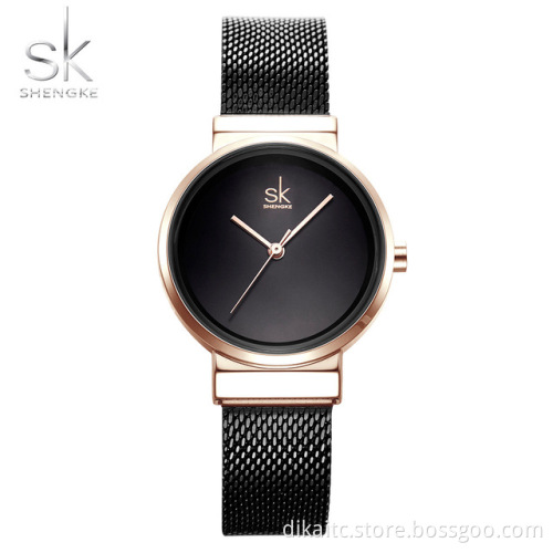 Shengke Blue WristWatch Women Watch Luxury Brand Steel Ladies Quartz Women Watches 2019 Relogio Feminino Montre Femme